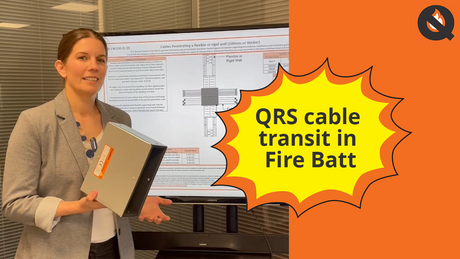 Cables Through a QRS Fire Sleeve Penetrating a Wall