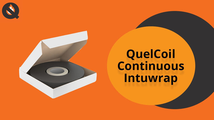 The QuelCoil on an orange background, along with the text 'QuelCoil Continuous Intuwrap'.