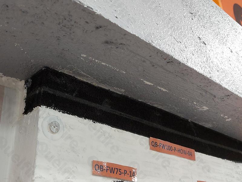 Quelfire's Intufoam product installed head of wall.