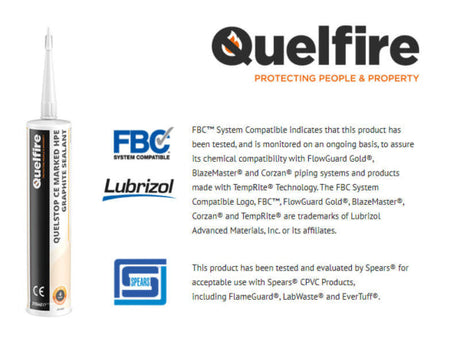 QuelStop HPE Intumescent Graphite Sealant and Chemical Compatibility with CPVC Sprinkler Pipes