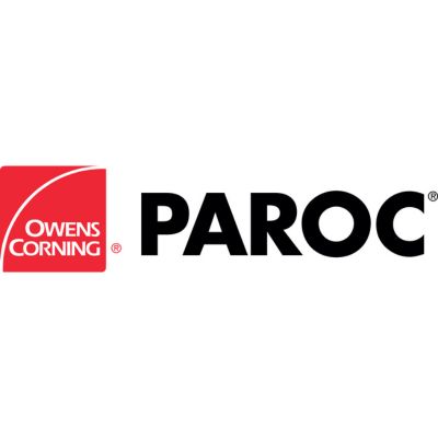 Logos of Owens Corning and Paroc on a white background