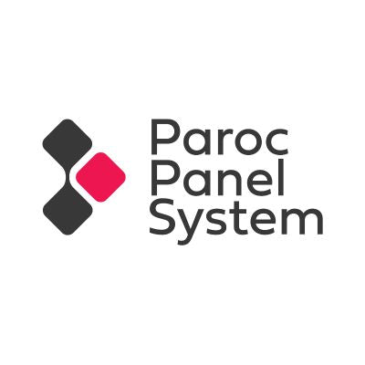 Paroc Panel System logo with a black and red design on a white background