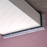 QRS Intumescent Fire Sleeve with QuelStop Acrylic Sealant around plastic vent duct penetrating fire compartment wall.