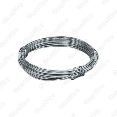 Silver steel wire on a white background. The Quelfire logo is watermarked. 