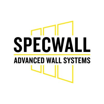 SPECWALL Advanced Wall Systems logo with yellow and black design on a white background