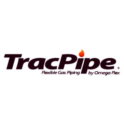 TracPipe logo with a flame icon on a white background