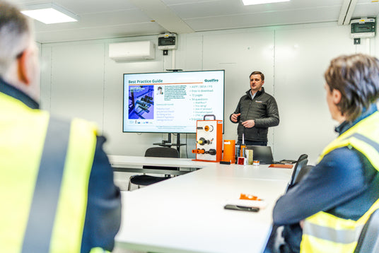 Craig Wells, Sales Director of Quelfire, presenting our CPD to the Ark Fire Protection team. 