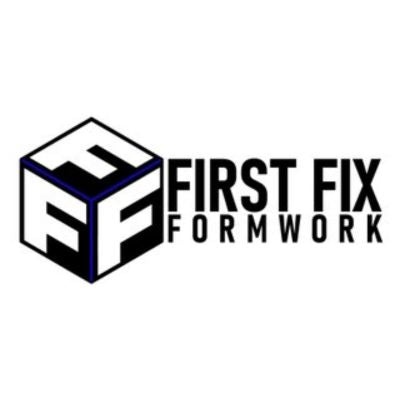 Logo of First Fix Formwork with a geometric design on a white background