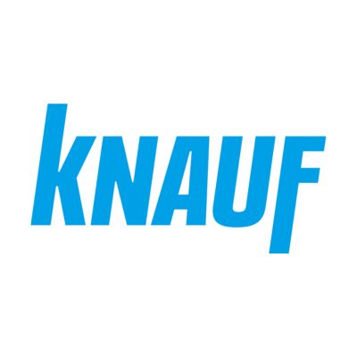 Knauf logo in blue on a white background