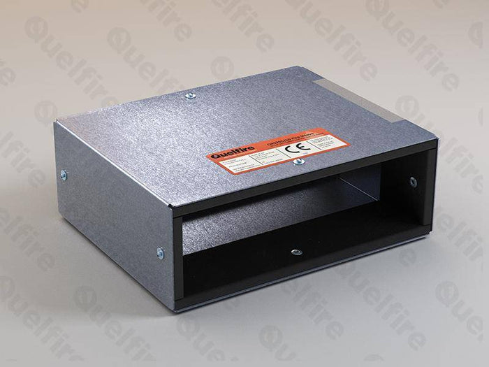 The QRS rectangular fire sleeve pictured. The Quelfire logo is watermarked. 