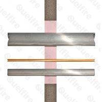 QF2 Quelstop Fire Protection Compound around pipes and cables penetrating fire comparment wall (cross section)