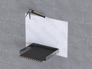 HPE sealant around cable tray in QuelStop Fire Batt with Acrylic Sealant around in fire compartment wall