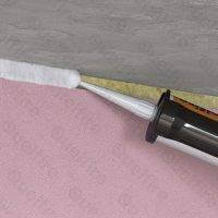 QuelStop QSS Intumescent Acoustic Acrylic Sealant applied as a linear joint seal