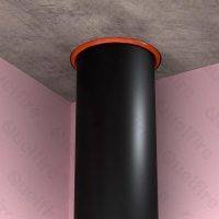 QWW Intumescent Pipe Wrap installed around plastic pipe penetrating concrete fire compartment wall